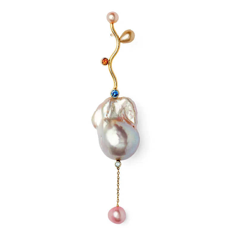 Gold Gemstone Earrings-Anmar 14K Gold Earring w. Pearls