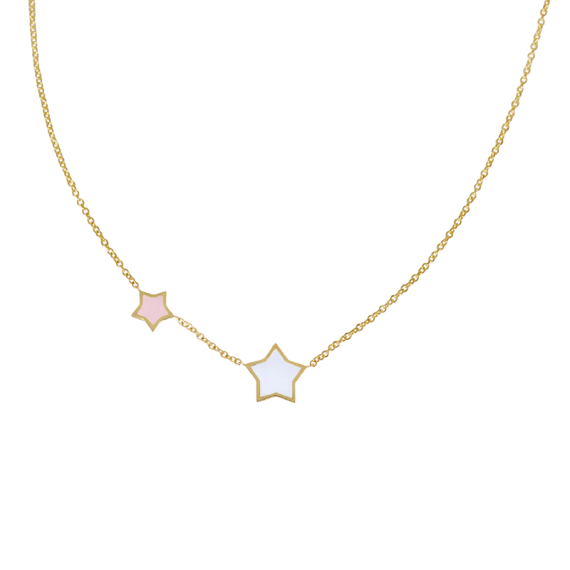 Luxury Diamond Necklaces-Twinkle Star Enamel Necklace