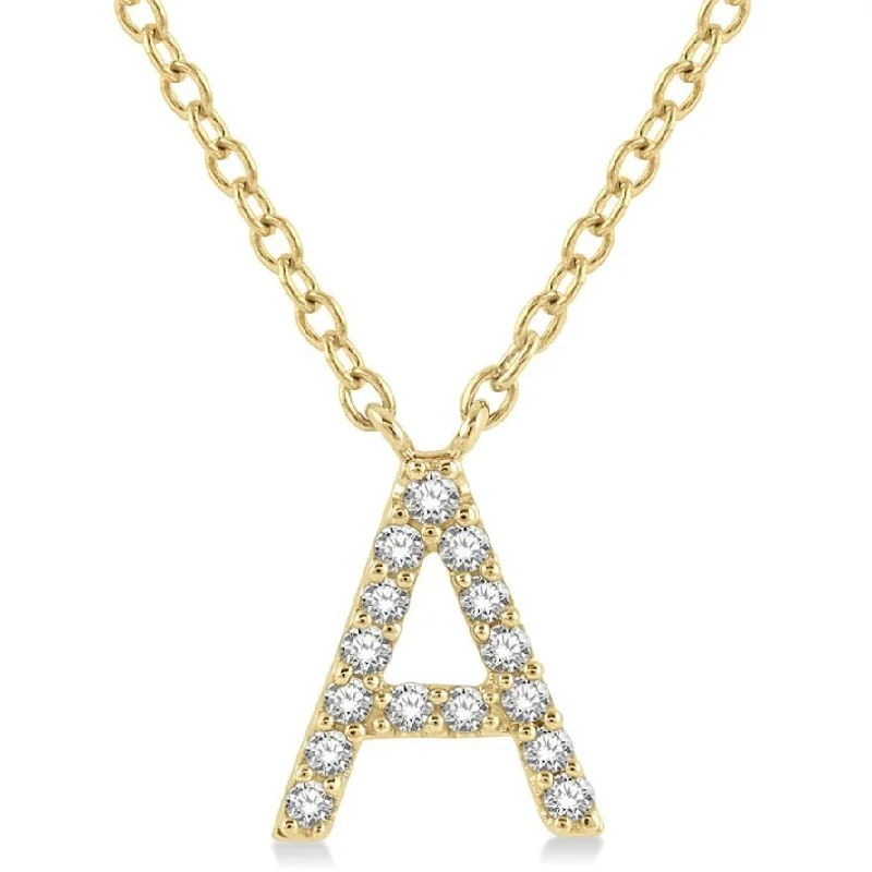 Fashion Jewelry Necklaces-10K Yellow Gold Diamond Initial Necklace