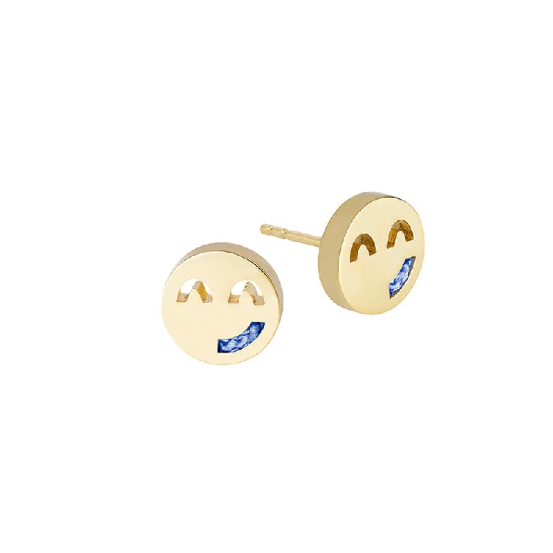 Trendy Gold Earrings for Women-FRIENDS Sassy Cord / Sky Blue 18K Gold Plated Earrings