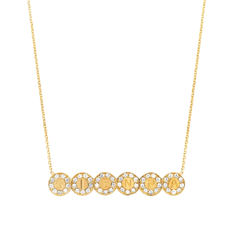 Pearls And Gold Necklaces-Custom Diamond Bubble Necklace