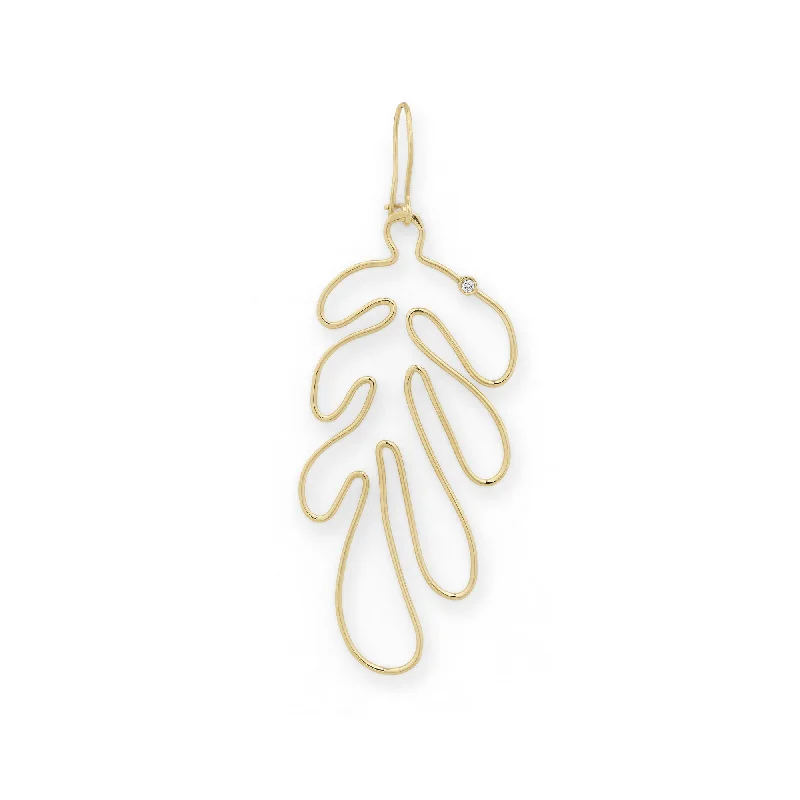 Elegant Drop Earrings-Matisse Single 18K Gold Earring w. Diamonds