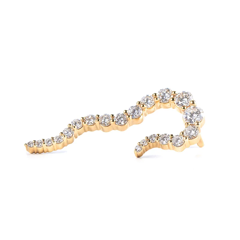 Trendy Silver Hoop Earrings-ASHVA 14K Gold Earrings w. Diamonds