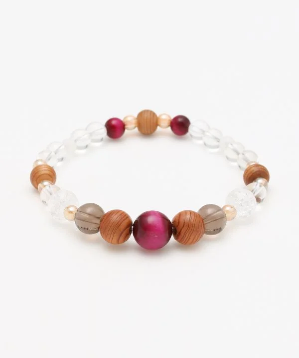 Delicate Bracelets for Everyday Use-YAKUSUGI, Crystal, Rose Tiger Eye Bracelet