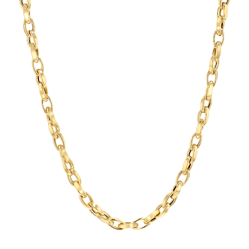 Rose Gold Necklaces-Celine Twist Link Chain Necklace