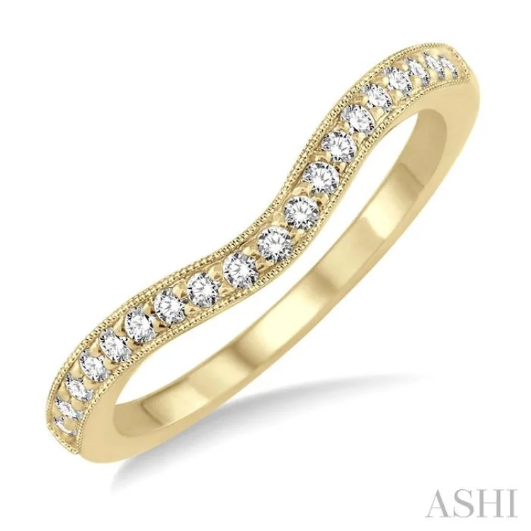 Custom Gemstone Promise Rings-1/5 ctw Round Cut Diamond Wedding Band in 14K Yellow Gold