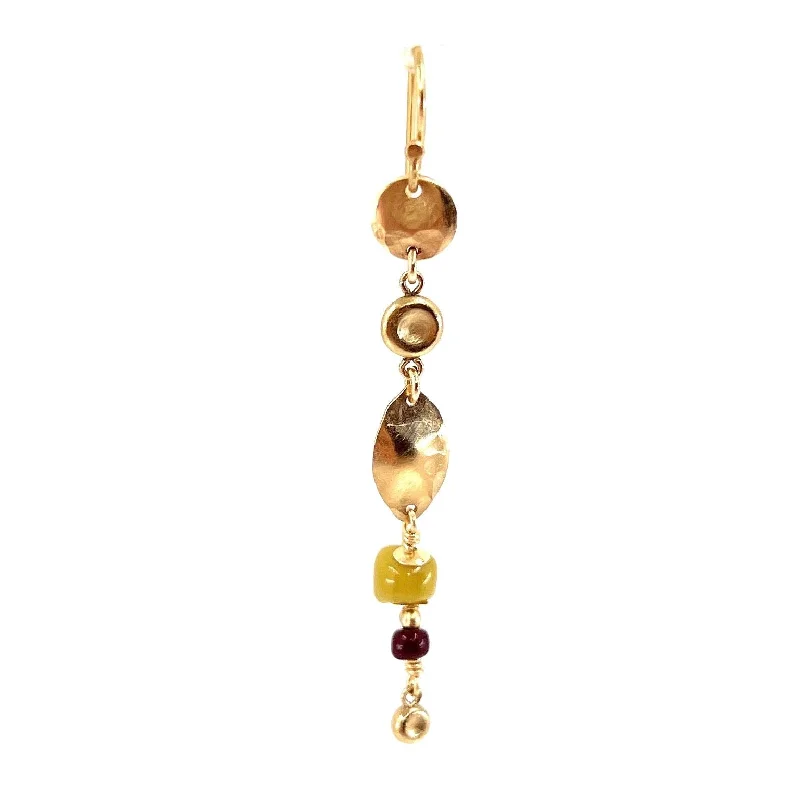 Modern Gemstone Hoop Earrings-FinaMoreno 14K Goldfilled Ear Hook w. Vintage glass beads