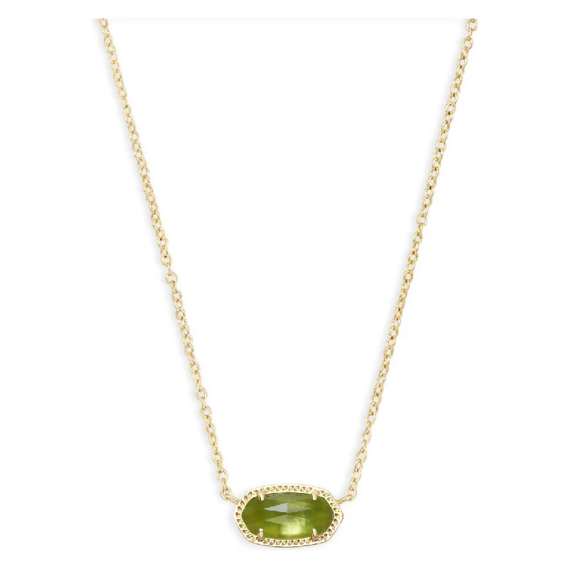 Talisman Necklaces-Kendra Scott  Elisa Gold Necklace in Peridot  Illusion