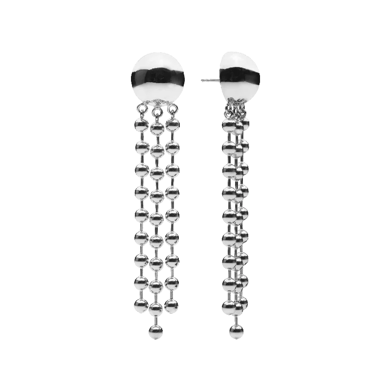 Designer Pearl Earrings for Women-Champagne Earrings Silver