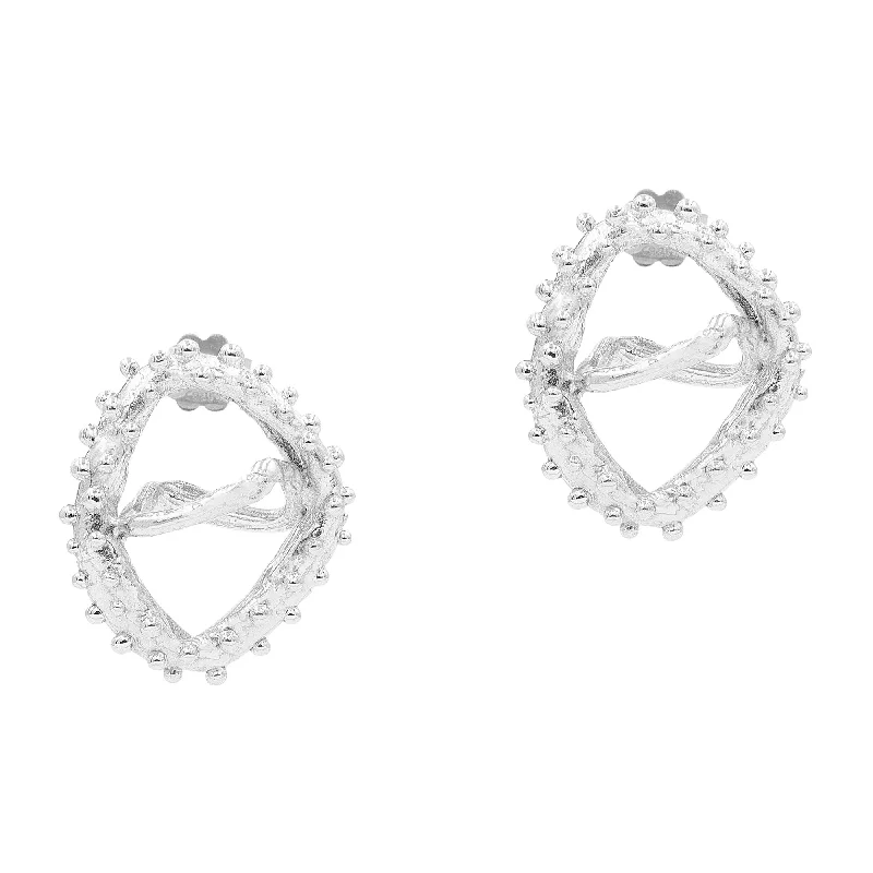 Sparkling Drop Earrings-The Theta Silver Earrings