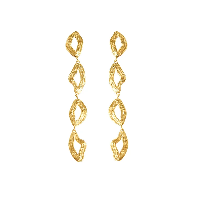 Luxury Hoop Earrings-Oh My Darling long Earring Gold Plated