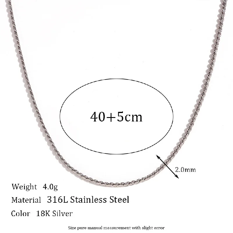 1.8mm S-Chain - Steel Necklace -40cm 5cm