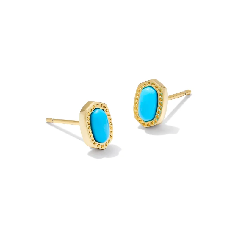 Real Gold Necklaces-Kendra Scott Ellie Mini Gold Studs In Turquoise Magnesite