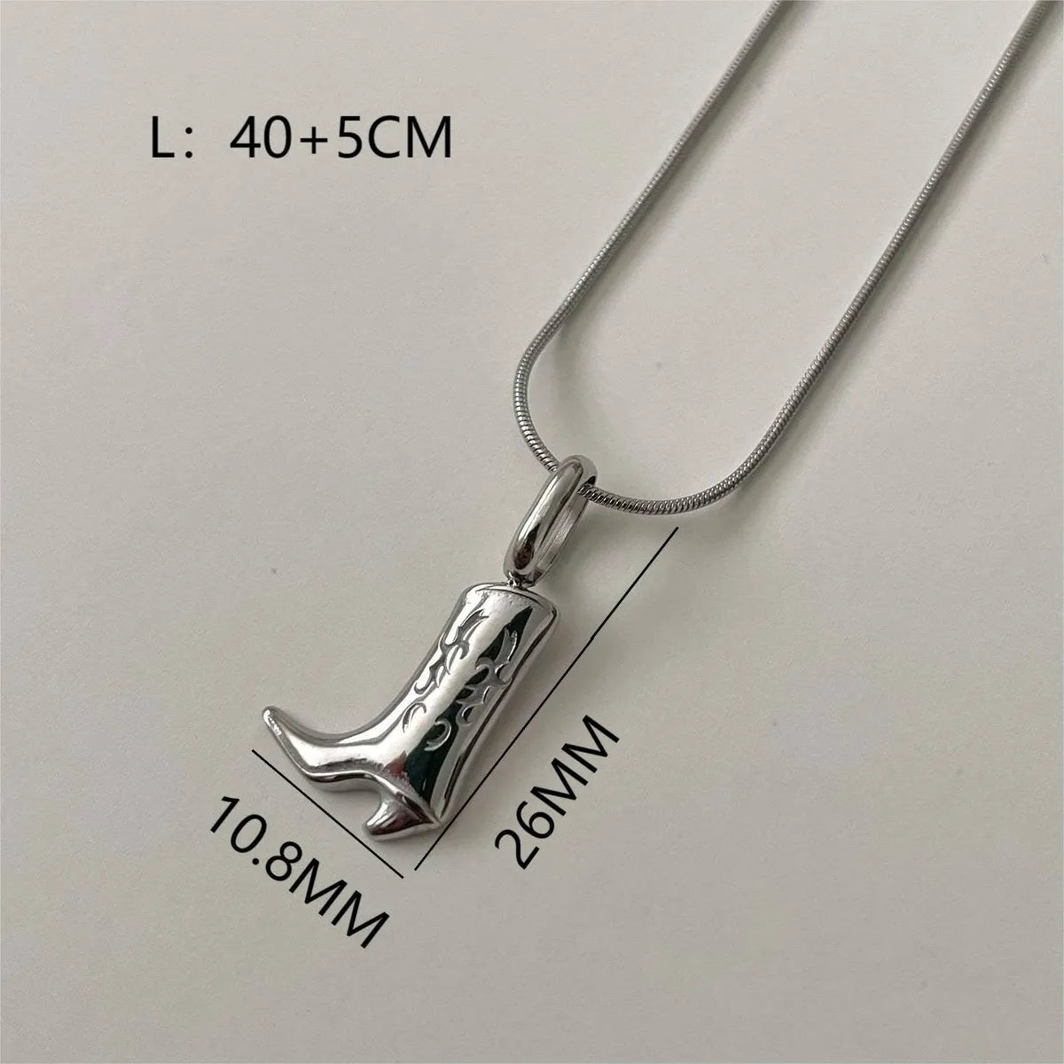 Cross Necklaces-Cowboy Style Boots Titanium Steel Plating 18k Gold Plated Pendant Necklace