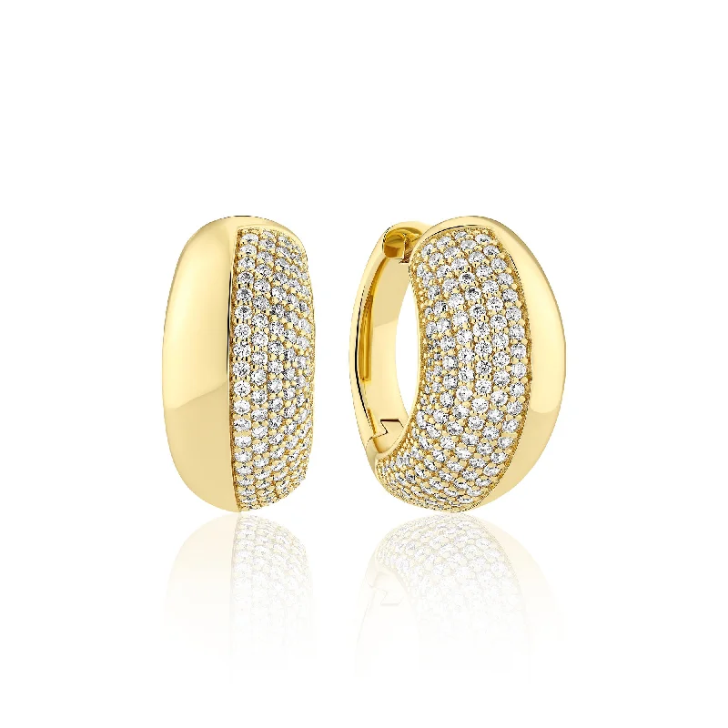 Elegant Gold Drop Earrings-Fasano Piccolo Gold Plated Earrings w. Zirconia