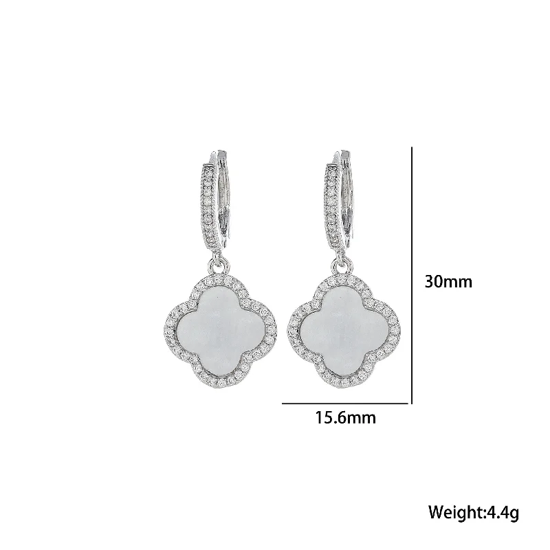 542 Steel White Earrings