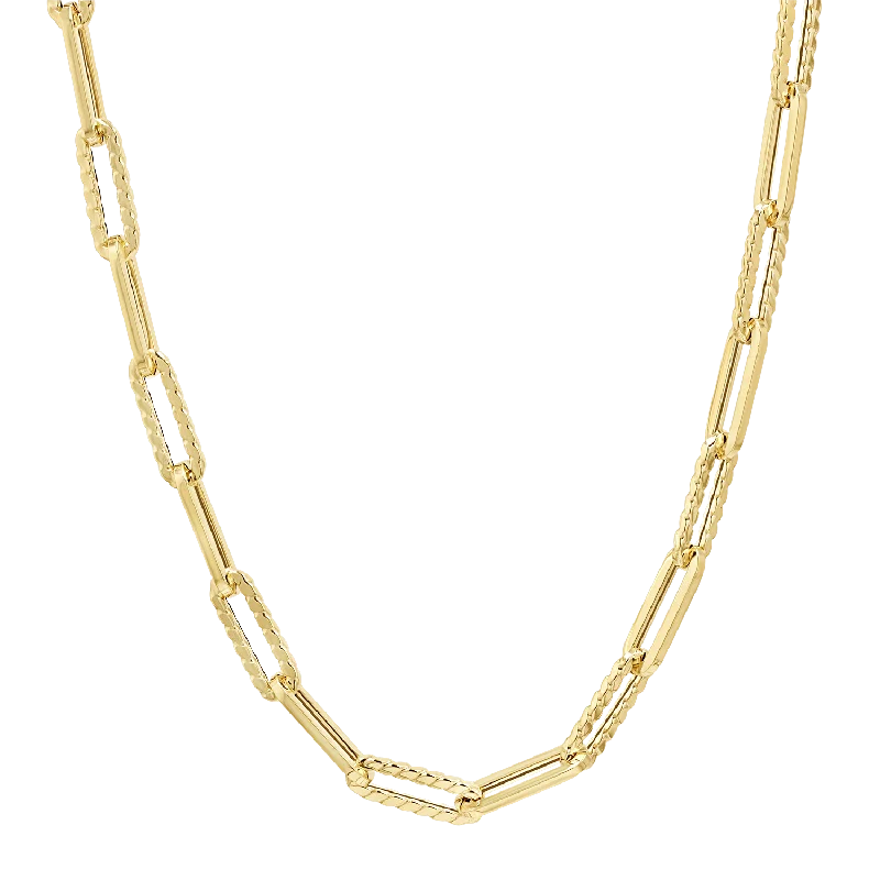 Zodiac Necklaces-14K Twist Link Paper Clip Chain Necklace