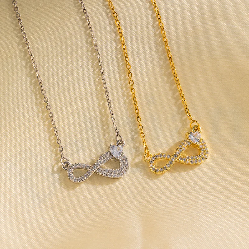 Travel Necklaces-Moderate Luxury Number Letter Text Titanium Steel 18K Gold Plated Necklaces