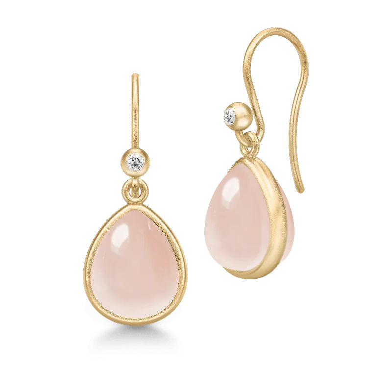 Gold Hoop Earrings-Paloma Milky Rose Gold Plated Earrings