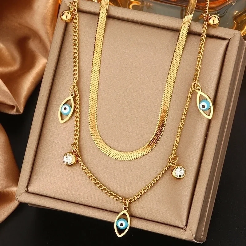 Gold Double-Layer Necklace N-34