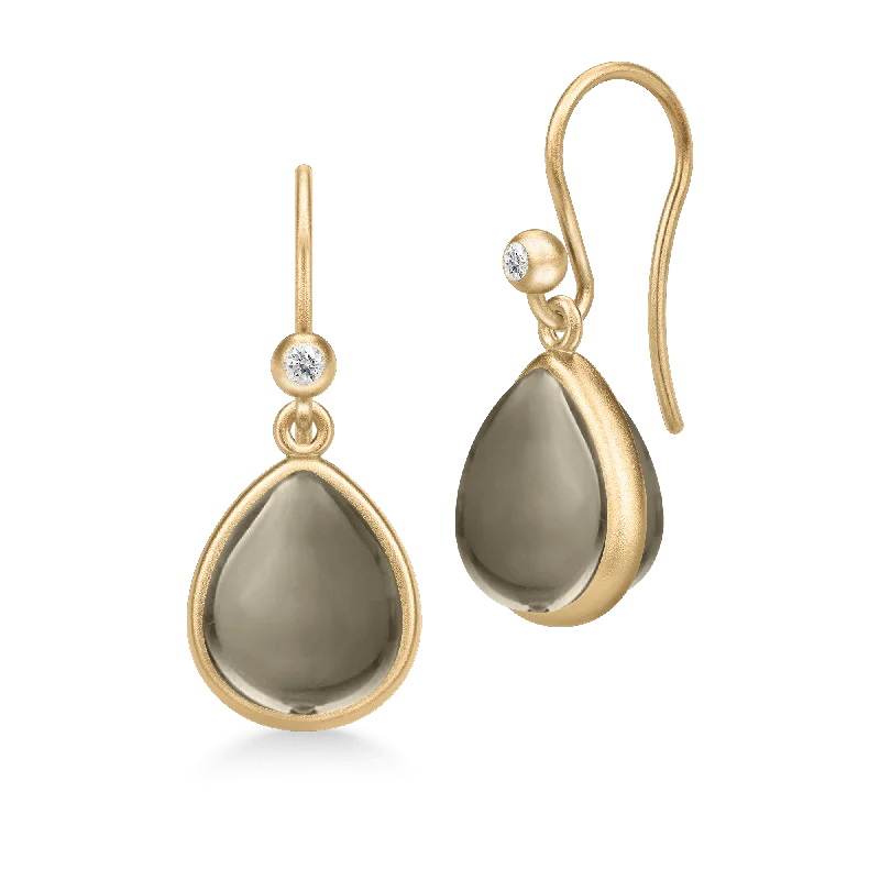 Classic Silver Earrings-Paloma Smokey Gold Plated Earrings