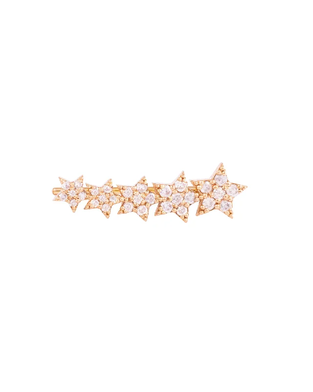 Crystal Hoop Earrings-Shooting Stars 18K Gold, Whitegold or Rosegold Earring w. Diamonds