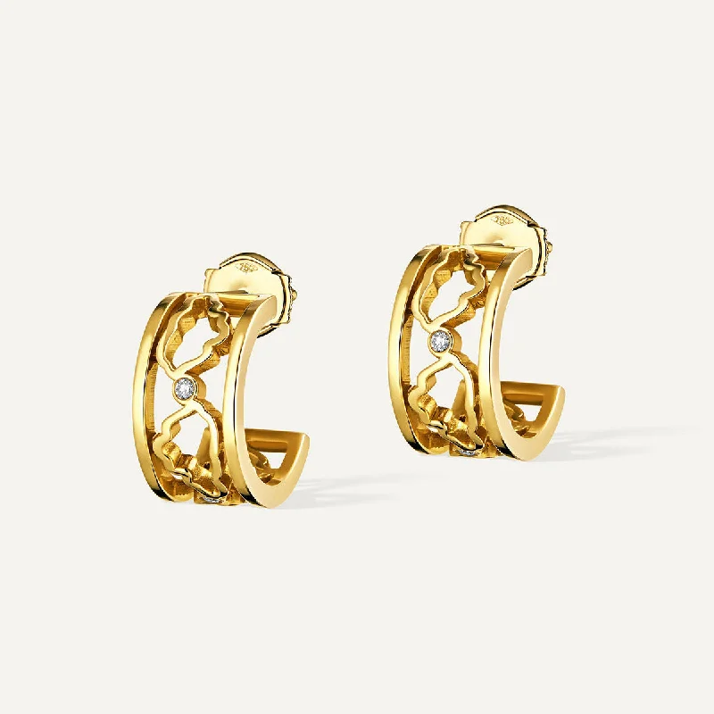 Luxury Designer Earrings for Women-Allusia Love 18K Gold Earrings w. Diamonds