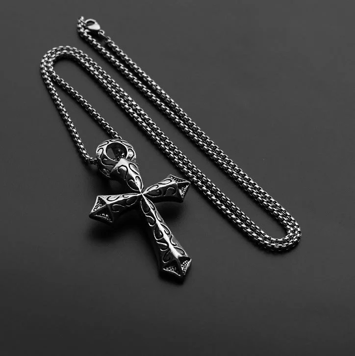 Pattern Cross Stainless Steel Bracelet