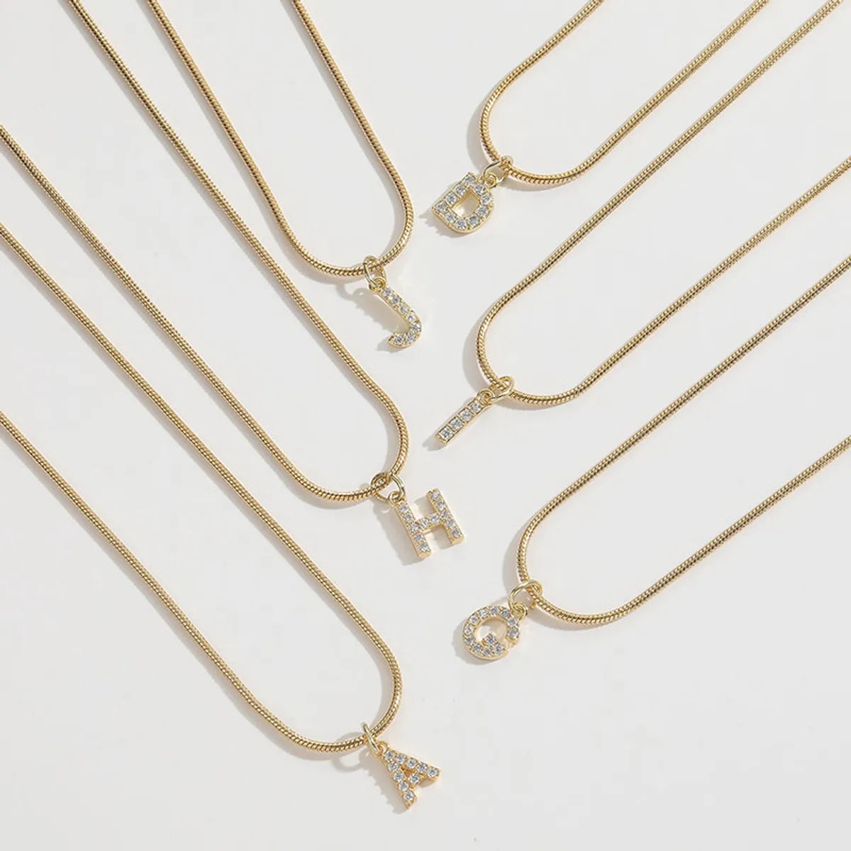 Simple Chain Necklaces-Classic Style Letter Titanium Steel 14k Gold Plated Zircon Pendant Necklace In Bulk