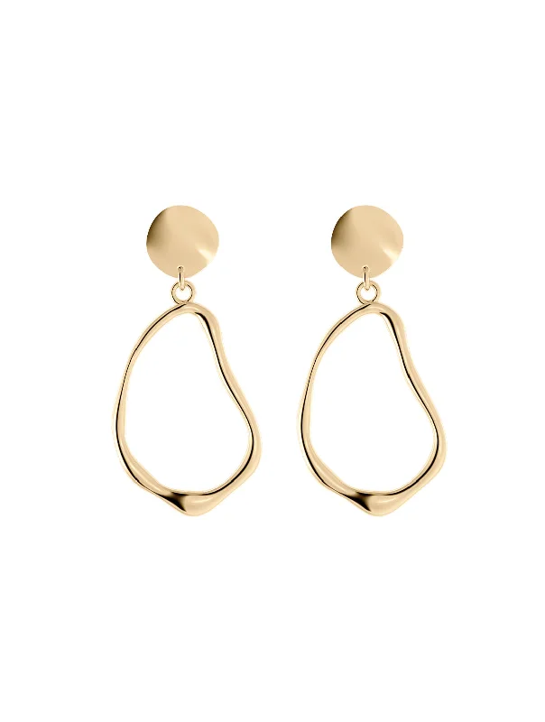 Crystal and Gold Earrings-Liquid N°6 18K Gold Earring