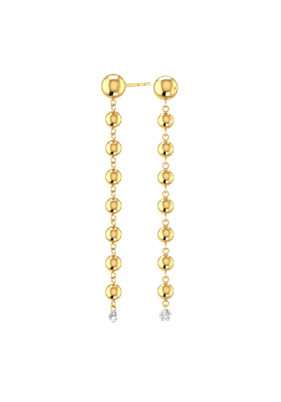 Simple Pearl Drop Earrings-Grand Cascade Nude 18K Gold Earrings w. Lab-Grown Diamonds