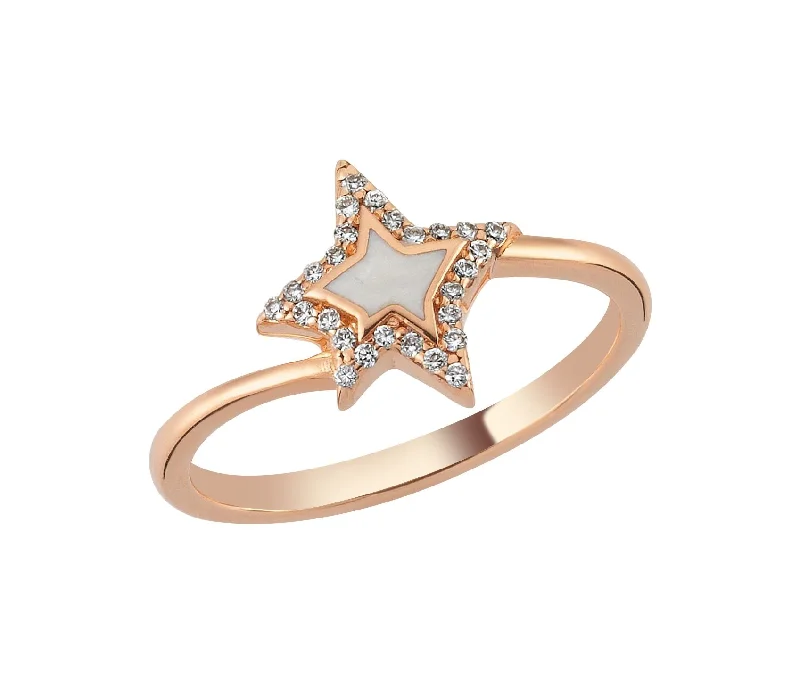 Handcrafted Engagement Rings-SIRIUS STAR GOLD DIAMOND RING