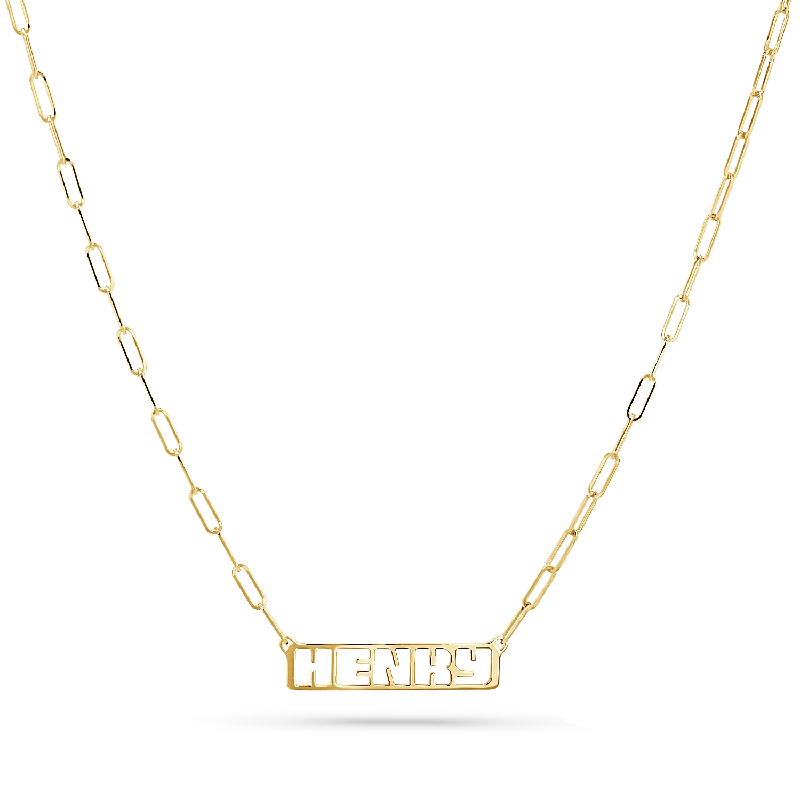 Unique Pendant Necklaces-Customizable Cut-Out Name Necklace