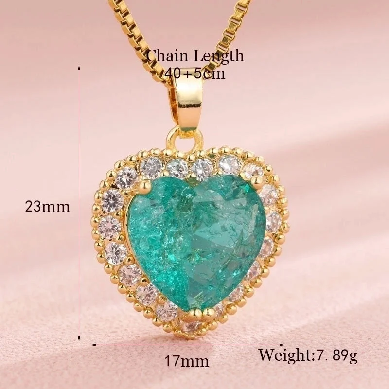 Chunky Necklaces-Vintage Style Heart Shape Flower Bow Knot Stainless Steel Copper Plating Inlay Zircon 18k Gold Plated Gold Plated Pendant Necklace