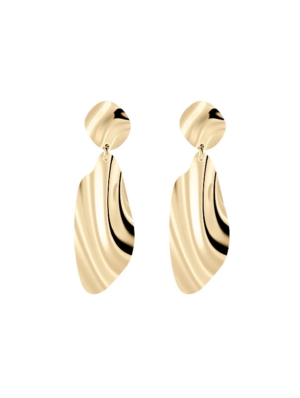 Simple Silver Hoop Earrings-Liquid N°1 18K Gold Earring