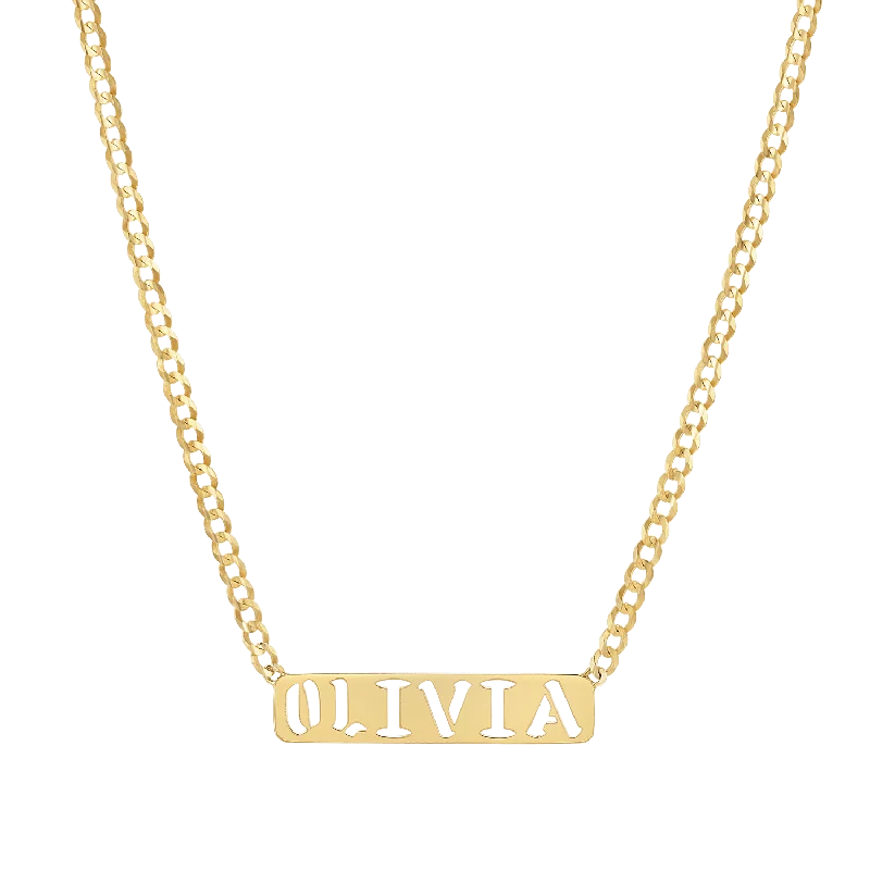 Chakra Necklaces-Cuban Link Custom Nameplate Necklace