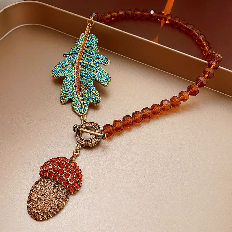 36 # Necklace - Coffee Pinecone