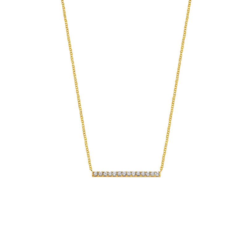 Religious Necklaces-Diamond Pave Bar Necklace