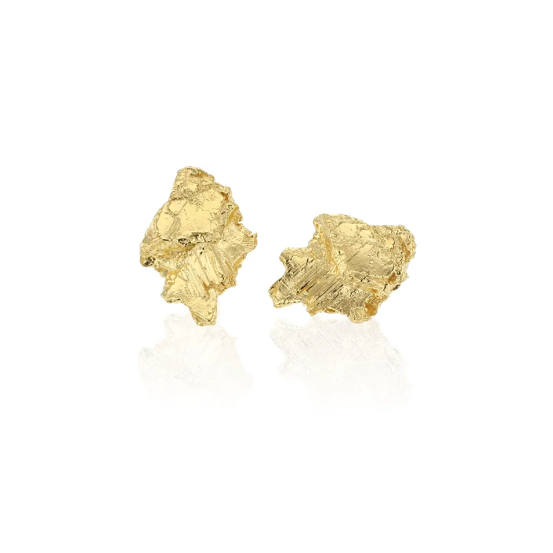 Designer Gold Earrings-Hematite Gold Plated Earrings