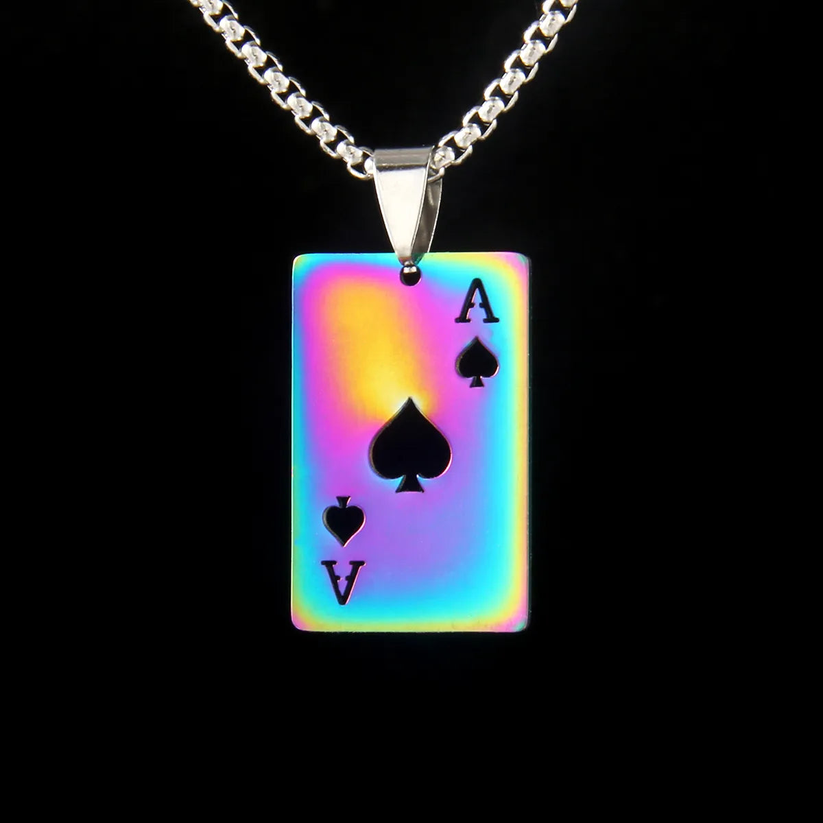 Shiny Necklaces-Basic Modern Style Classic Style Poker 201 Stainless Steel Unisex Pendant Necklace