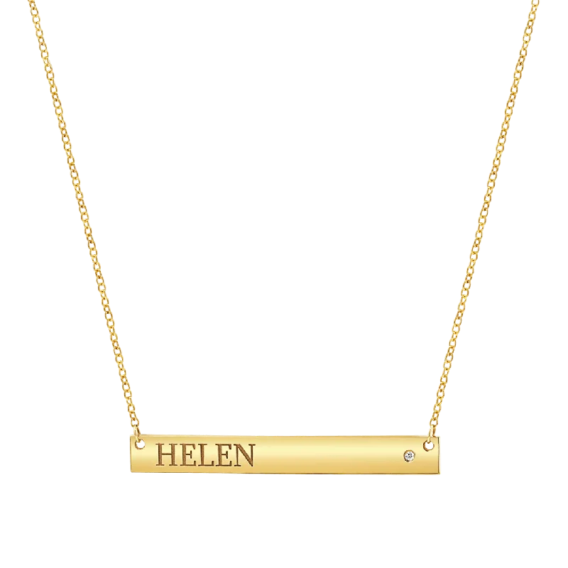 Trendy Pendant Necklaces-Diamond Nameplate Necklace