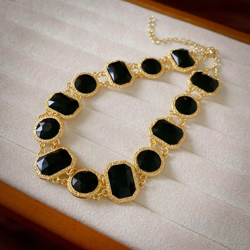 2 # Square Round Crystal Necklace