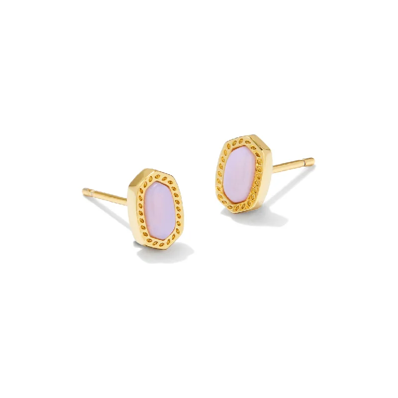 Fine Gold Necklaces-Kendra Scott Ellie Mini Gold Studs In Pink Opalite Crystal