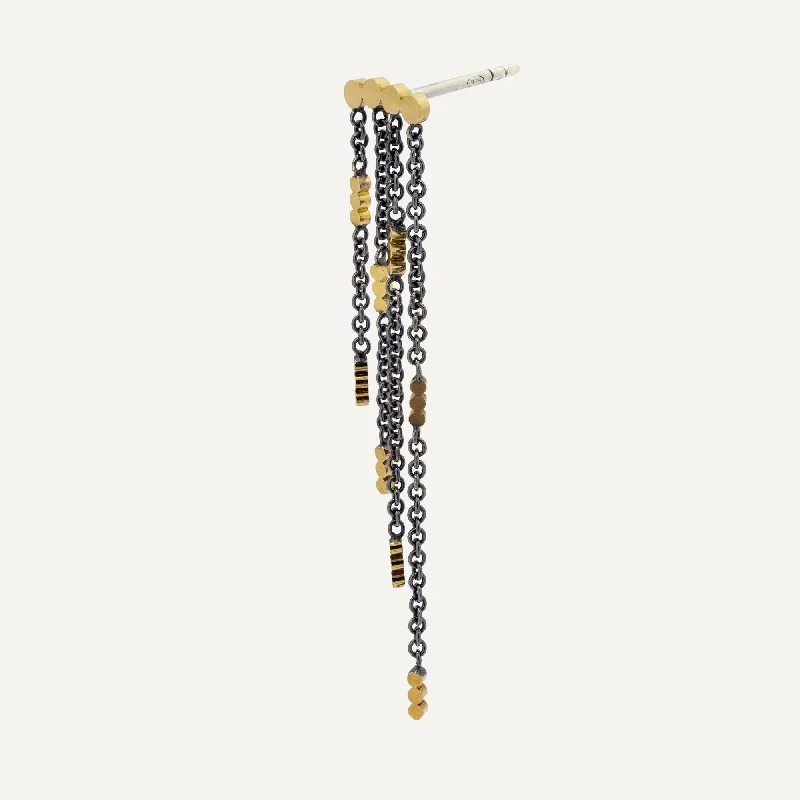 Designer Crystal Earrings-Sandrine Diodati | Merel Dangling Gold & Silver Earring