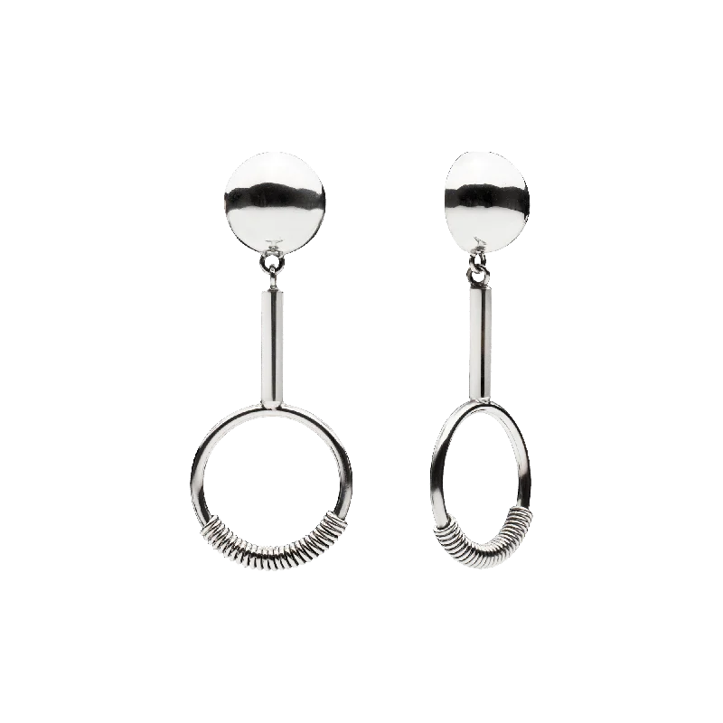 Designer Gemstone Earrings for Women-Mini Martini Earrings Silver