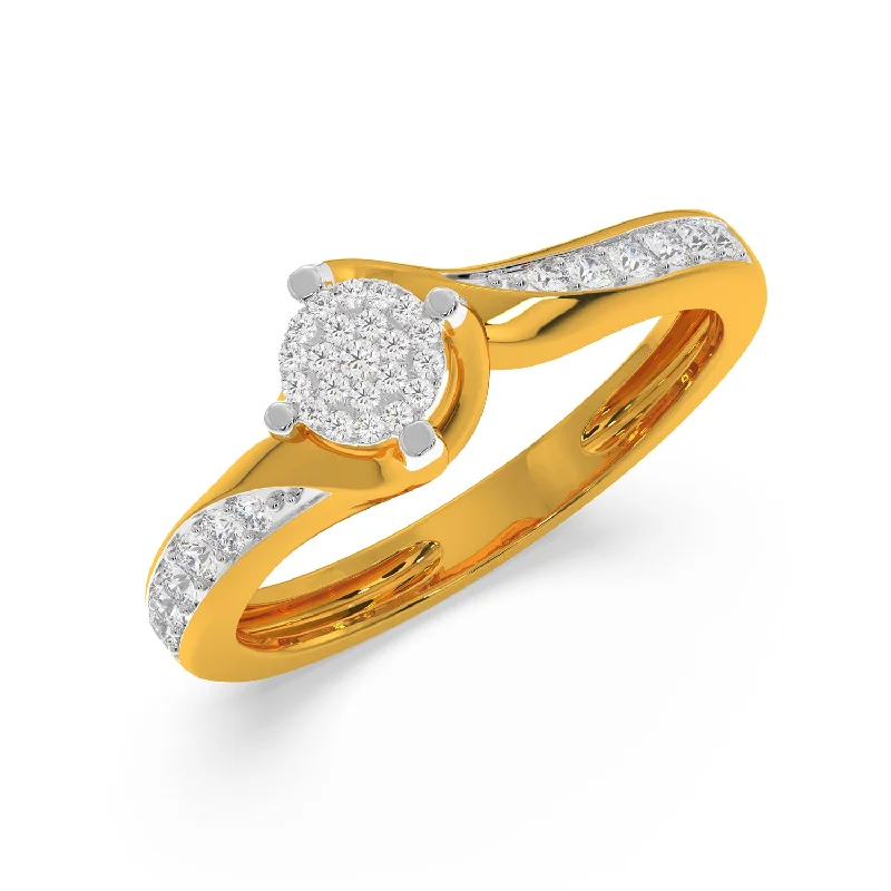 Fashionable Engagement Ring Designs-Composite Solitaire Look Ring