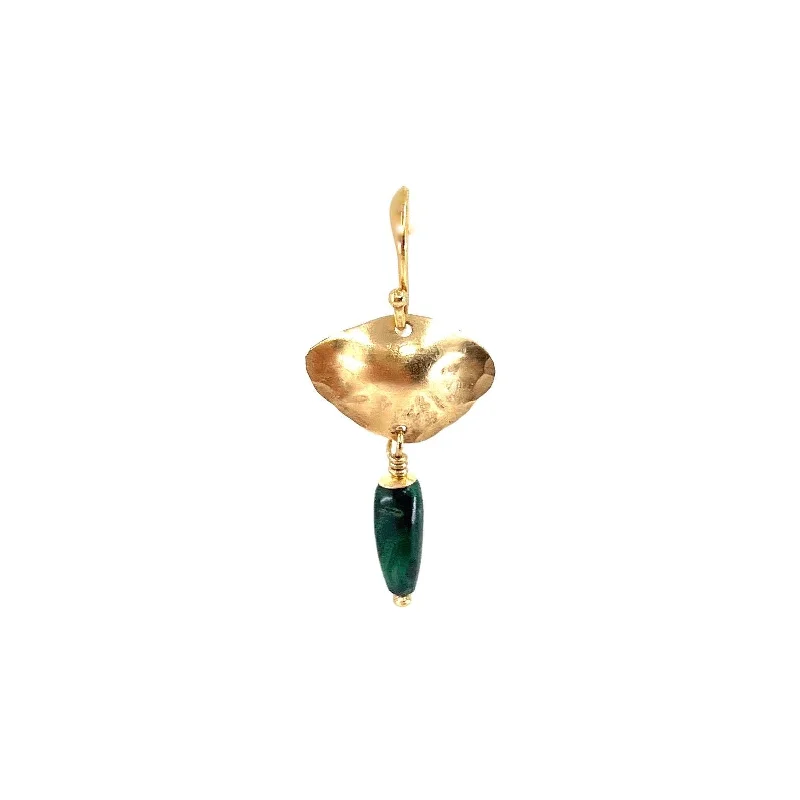 Classic Gemstone Drop Earrings-Katia 14K Goldfilled Ear Hook w. Malachite