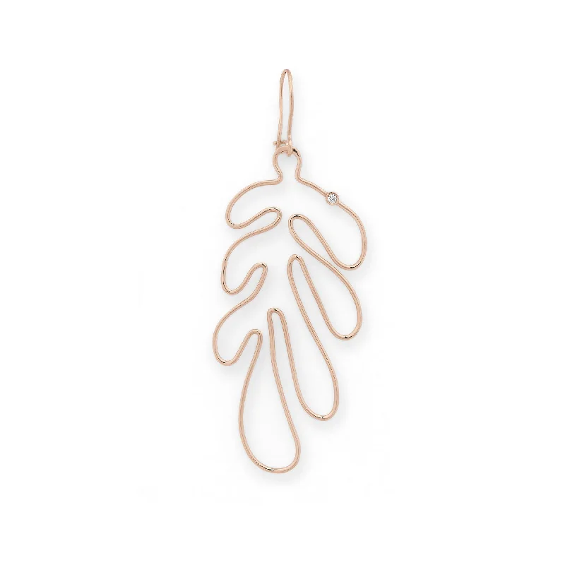 Luxury Drop Hoop Earrings-Matisse Single 18K Rosegold Earring w. Diamonds