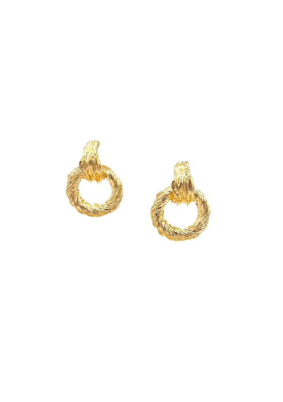 Simple Hoop Earrings for Women-Dainty Gold Circle Post Earrings