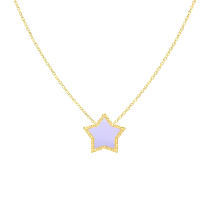 Gemstone Necklaces-Enamel Star Necklace